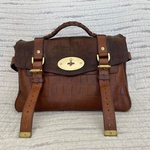 Mulberry Alexa, oak croc embossed leather